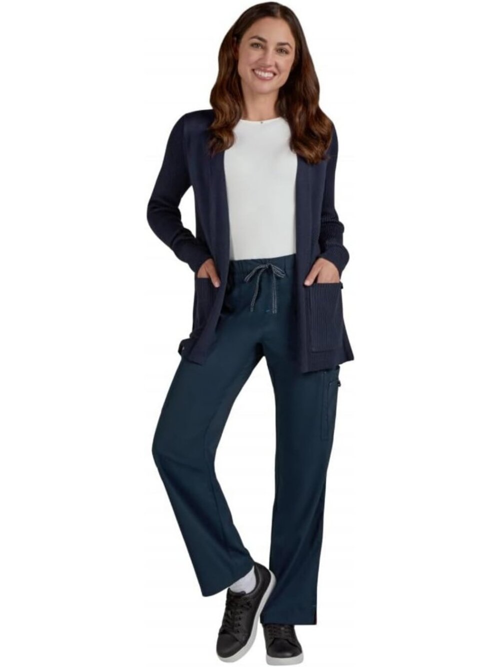 Cozy Open-Front Sweater Wrap for Women, 2 Pockets, Soft Knit Fabric, Versatile